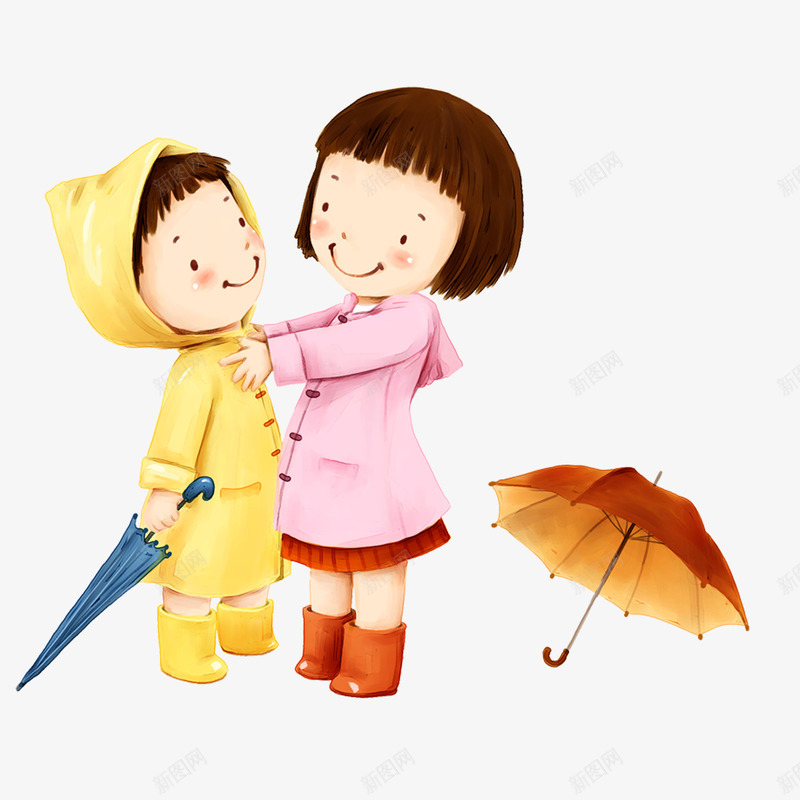 喝彩的人姐姐弟弟png免抠素材_88icon https://88icon.com 下雨 兴奋 喝彩图案 喝彩的人 姐姐 小弟弟 弟弟 美观 雨伞 高兴