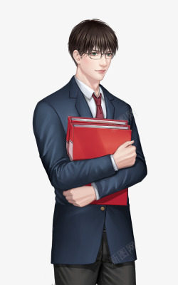书本西装男子素材