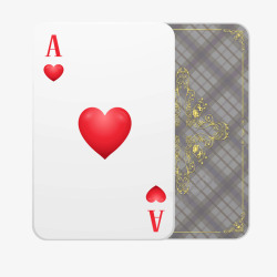 白色红桃扑克纸牌矢量图素材