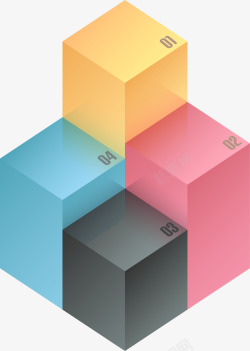 长方形立方体各色长方形立方体高清图片