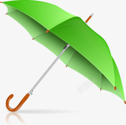 绿色卡通雨伞素材