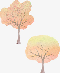 秋季手绘树矢量图素材