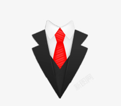 红色领带西装扁平素材