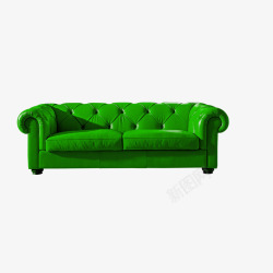 绿色皮质沙发素材