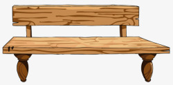 手绘木头长椅素材