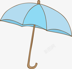 卡通蓝色雨伞素材