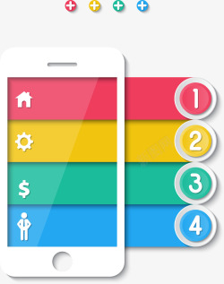 手机彩色商务数字图表素材