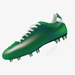 绿色专业足球鞋矢量图素材