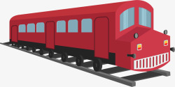 春运回家的红色火车素材