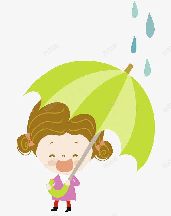 卡通手绘打伞的小女孩png免抠素材_88icon https://88icon.com 创意 卡通手绘 打伞的小女孩 谷雨 雨伞 雨水