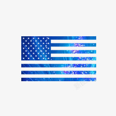 蓝色星点旗帜图案素材