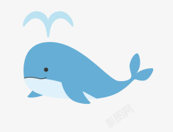 卡通手绘蓝色的海豚素材