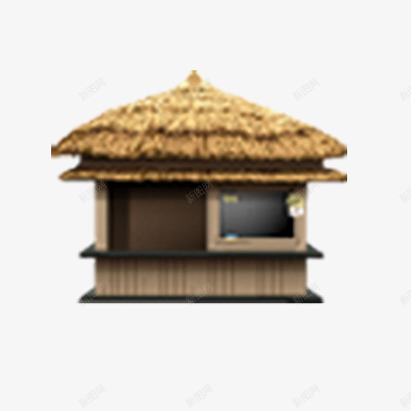 木头小屋png免抠素材_88icon https://88icon.com 木头房子 木屋 草屋 黄色草屋