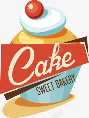香草奶油简约大气的烘焙蛋糕图标图标