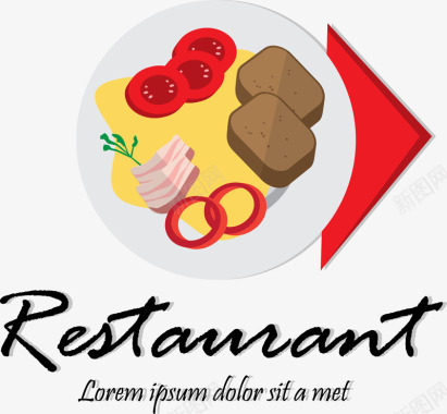 饭店元素饭店标志饭店元素西餐元素图标图标
