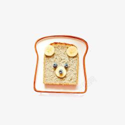 土司面包面包摆拍熊造型高清图片