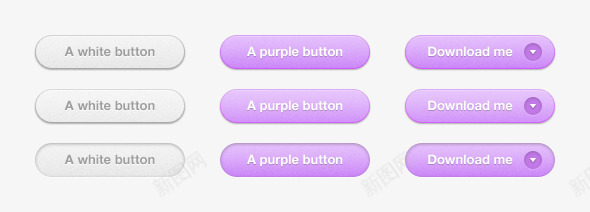 紫色系按钮合集PSD源文件png免抠素材_88icon https://88icon.com ui按钮设计 按钮合集 紫色按钮
