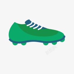 绿色圆角足球鞋元素矢量图素材