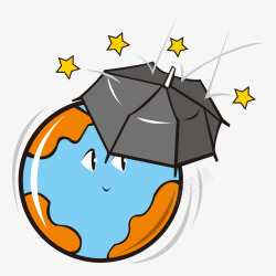 星星雨伞保护地球高清图片