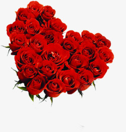 红色鲜花玫瑰爱心造型素材