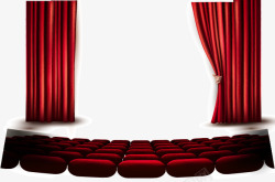 影院座位红幕元素素材