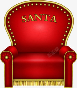 卡通红色沙发单人座椅素材