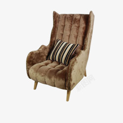 褐色沙发单人沙发和抱枕矢量图高清图片