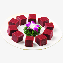 传统红豆糕甜点块状素材