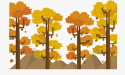 秋季景观高树背景图矢量图素材