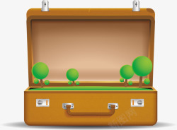绿色手提箱创意手提箱矢量图高清图片