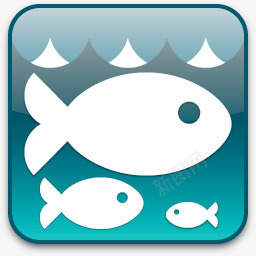 动物学校鱼Twitter的土地图标图标