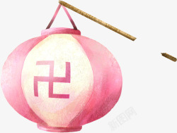 粉色佛祖寺院灯笼造型素材