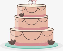 手绘婚礼蛋糕矢量图素材