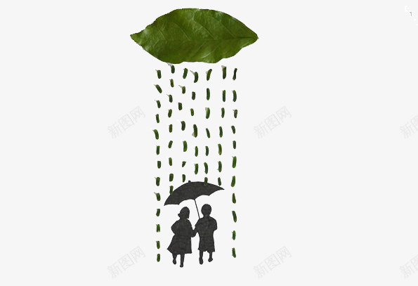 叶子下的雨水png免抠素材_88icon https://88icon.com 创意 叶子 唯美 情侣 雨伞 雨水