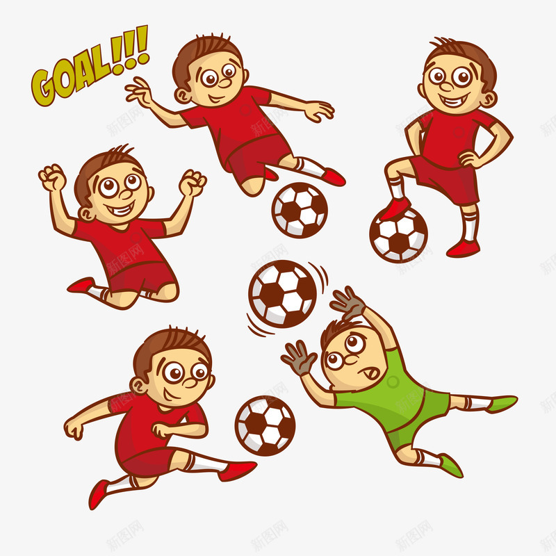 踢足球的男孩子png免抠素材_88icon https://88icon.com 卡通 团队运动 守门员 足球