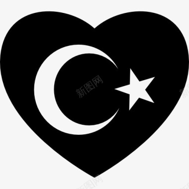 土耳其心旗图标图标
