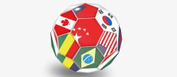 多国国旗组成的足球素材
