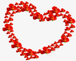 红色爱心花朵造型素材