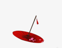 红色雨伞装饰素材
