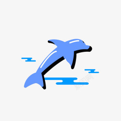 蓝色创意海豚元素矢量图素材