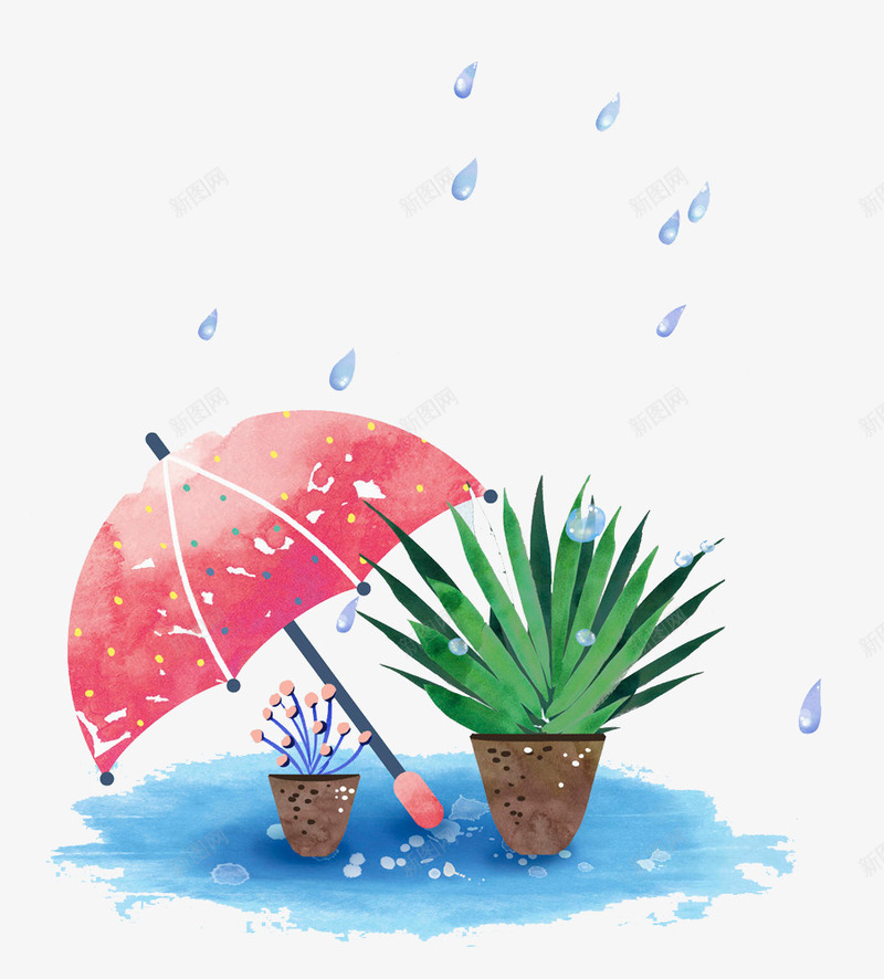 手绘水彩装饰插图雨天的红雨伞与png免抠素材_88icon https://88icon.com 手绘 手绘水彩装饰插图雨天的红雨伞与植物免费下载 插画 植物 水彩 红雨伞 装饰插图 雨天