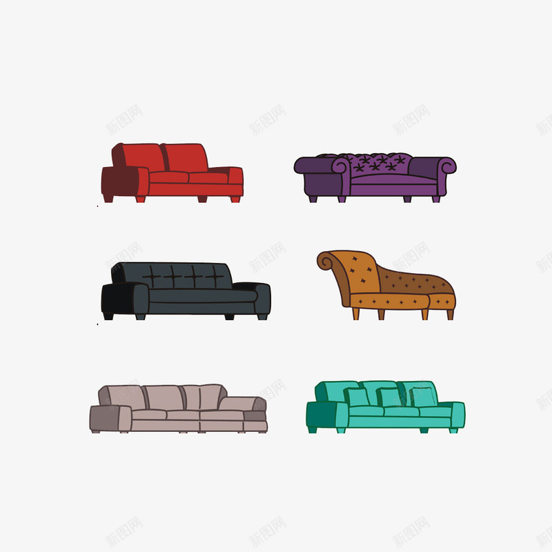 彩色沙发png免抠素材_88icon https://88icon.com 家具 布艺沙发 彩色 手绘 斑点 沙发 立体 简约