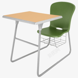绿色简单学生桌椅素材