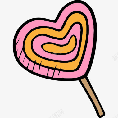 情人节心形背景棒棒糖图标图标