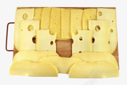 砧板上的大块奶酪片素材