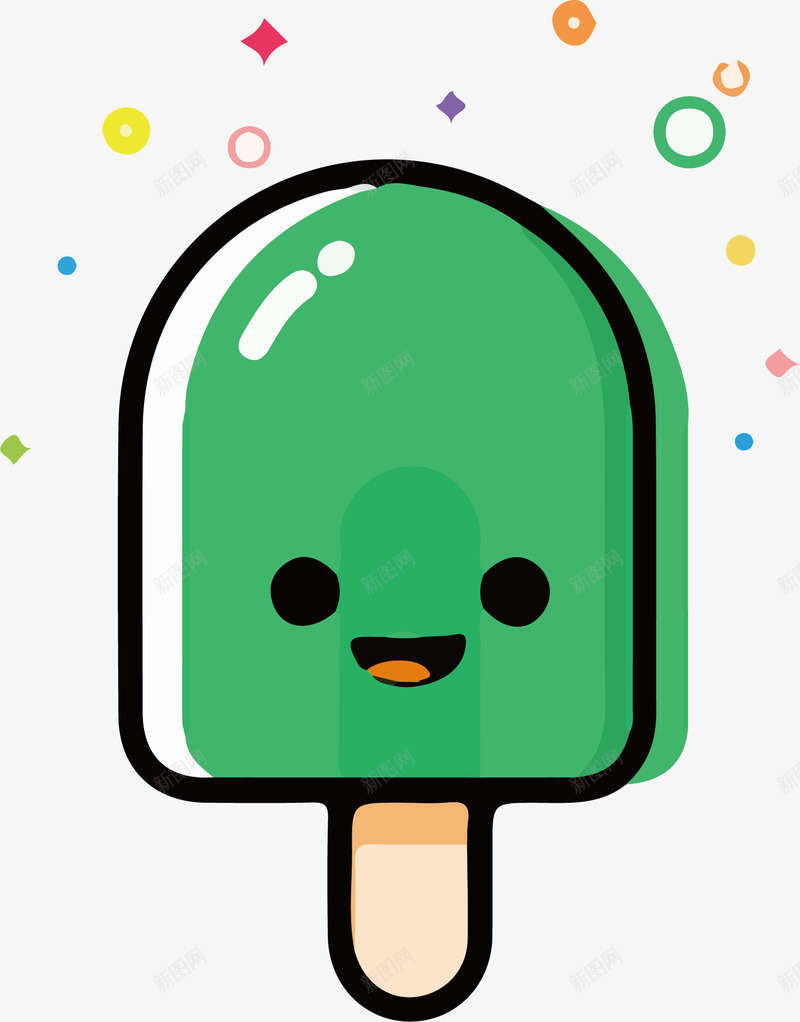 可爱冰棍造型png免抠素材_88icon https://88icon.com 卡通 可爱 帆布袋 绿色
