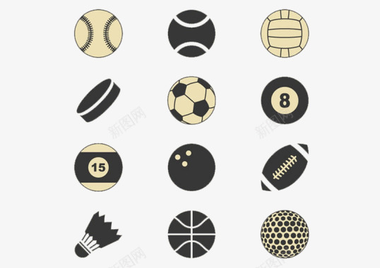 足球运动球类图标图标