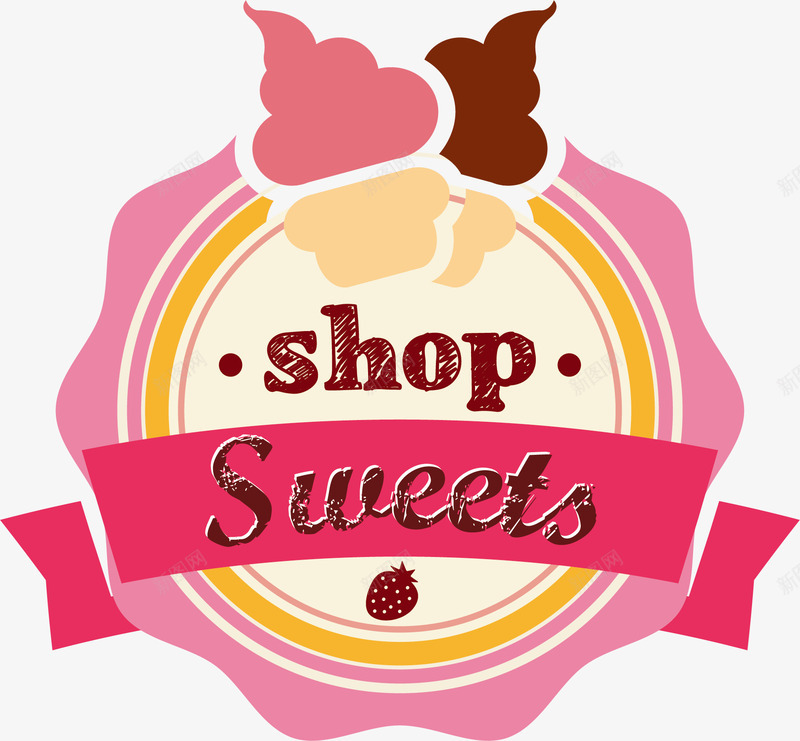 粉色可爱甜品标签png免抠素材_88icon https://88icon.com 卡通标签 甜品铺子 粉色 纸杯蛋糕 食物 餐饮