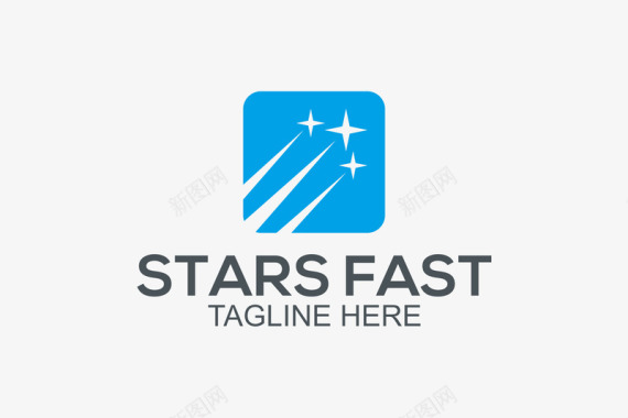 星星漂浮物蓝色的流星logo矢量图图标图标