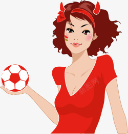 足球宝贝时尚美女卡通元素高清图片